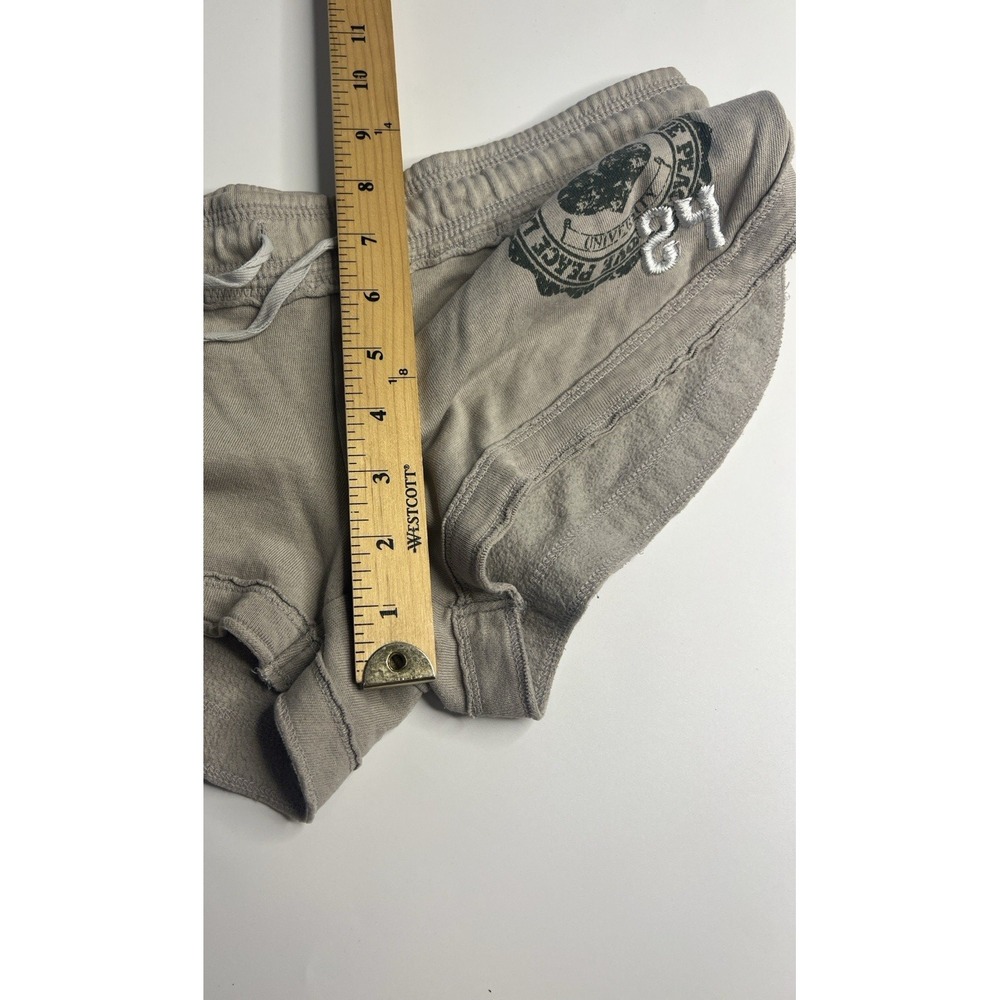 Vtg Y2K Derek Heart Micro Mini Low Rise Mini Sweat Shorts Women S Tan Comfy - Picture 9 of 10